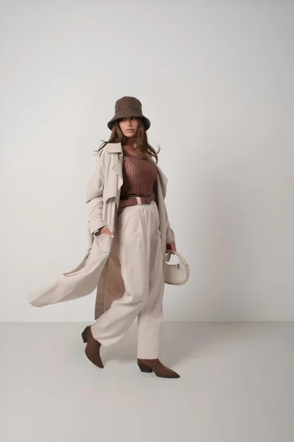 Basic Oversize Kadın Trençkot - Görsel 3