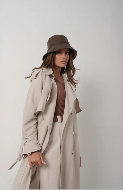 Basic Oversize Kadın Trençkot - Görsel 2