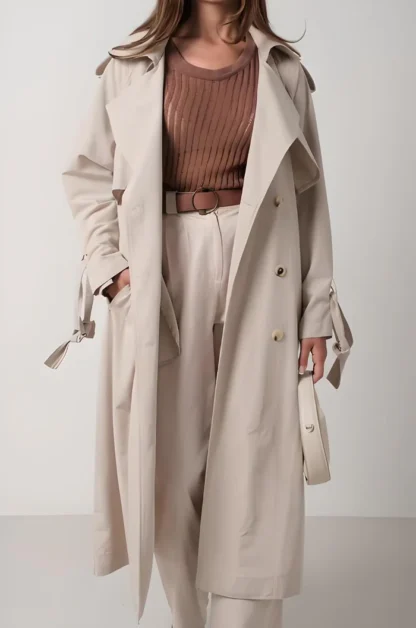 Basic Oversize Kadın Trençkot - Görsel 4