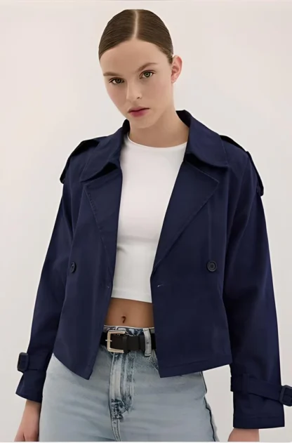 Düğme Detaylı Gabardin Trençkot - Görsel 2