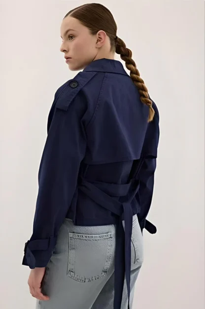 Düğme Detaylı Gabardin Trençkot - Görsel 4