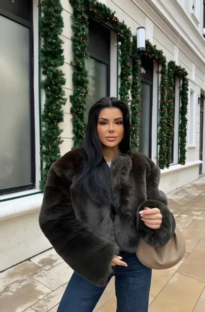Kısa Kürk - Haki