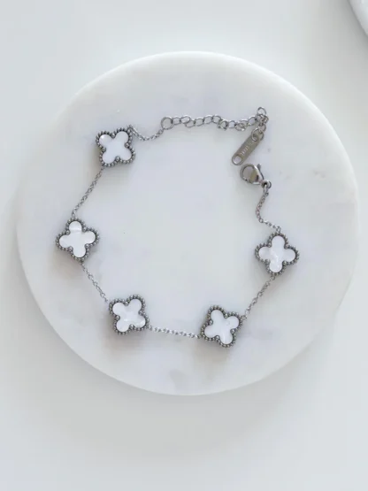 ÇELİK BEYAZ YONCA VAN CLEEF Bileklik (SİLVER)